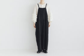 予約 G1066 ANTIQUE SCALLOPED LACE TRAVAIL SALOPETTE noir 6月初〜6月中 1