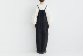 予約 G1066 ANTIQUE SCALLOPED LACE TRAVAIL SALOPETTE noir 6月初〜6月中 3