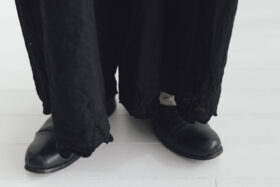 予約 G1066 ANTIQUE SCALLOPED LACE TRAVAIL SALOPETTE noir 6月初〜6月中 4