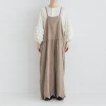 予約 G1066 ANTIQUE SCALLOPED LACE TRAVAIL SALOPETTE mocha gray 6月初〜6月中