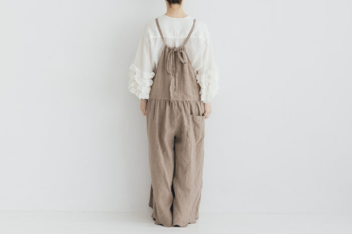 予約 G1066 ANTIQUE SCALLOPED LACE TRAVAIL SALOPETTE mocha gray 6月初〜6月中 3