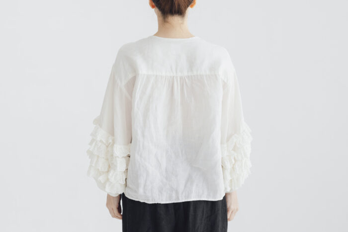 予約 G1077 ANTIQUE LACE FRILL SLEEVE BLOUSE antique white 6月末〜7月初 3