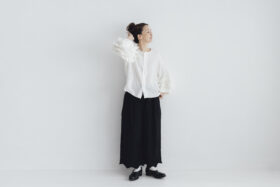 予約 G1069 ANTIQUE SCALLOPED LACE WIDE PANTS noir 6月初〜6月中 6