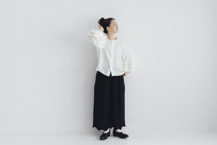 予約 G1069 ANTIQUE SCALLOPED LACE WIDE PANTS noir 6月初〜6月中 6