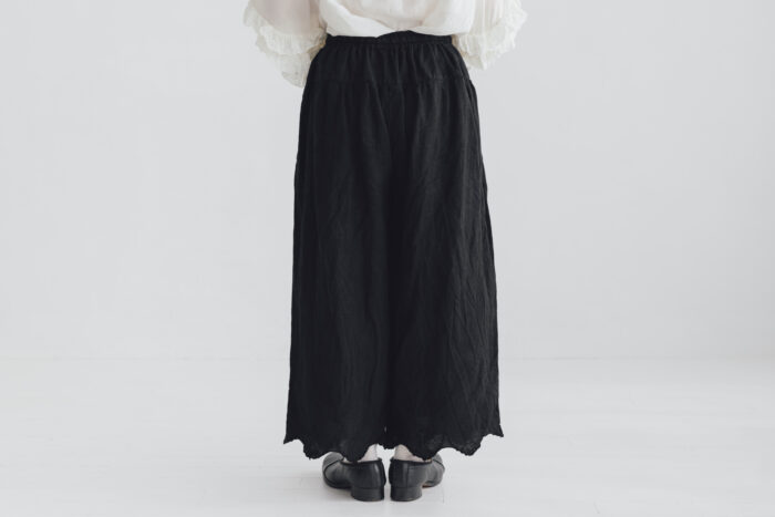 予約 G1069 ANTIQUE SCALLOPED LACE WIDE PANTS noir 6月初〜6月中 3