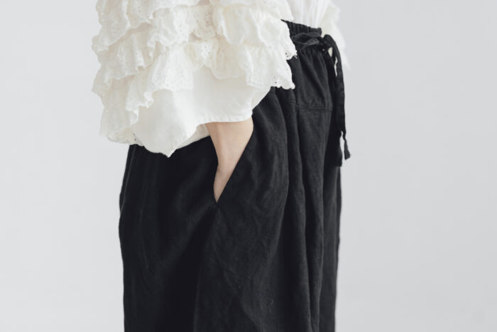 予約 G1069 ANTIQUE SCALLOPED LACE WIDE PANTS noir 6月初〜6月中 4