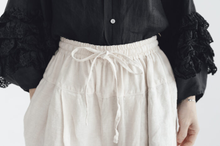 予約 G1069 ANTIQUE SCALLOPED LACE WIDE PANTS grayish white 6月初〜6月中 4