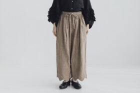 予約 G1069 ANTIQUE SCALLOPED LACE WIDE PANTS mocha gray  6月初〜6月中 1