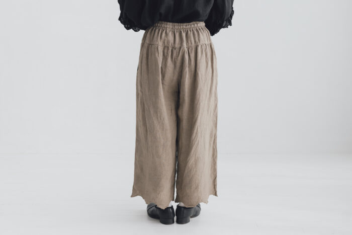 予約 G1069 ANTIQUE SCALLOPED LACE WIDE PANTS mocha gray  6月初〜6月中 3