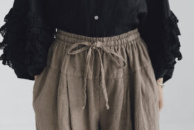 予約 G1069 ANTIQUE SCALLOPED LACE WIDE PANTS mocha gray  6月初〜6月中 4