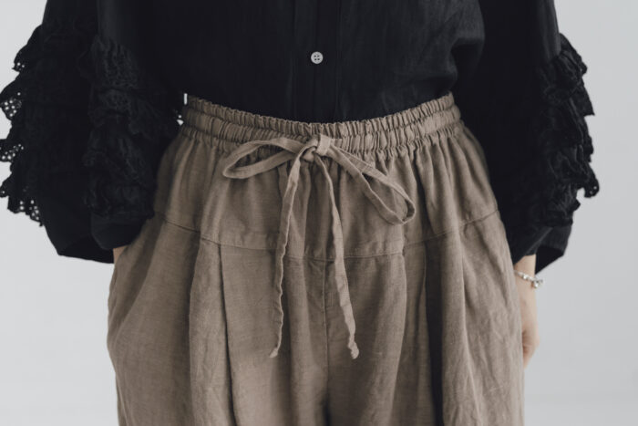 予約 G1069 ANTIQUE SCALLOPED LACE WIDE PANTS mocha gray  6月初〜6月中 4
