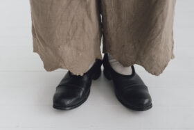 予約 G1069 ANTIQUE SCALLOPED LACE WIDE PANTS mocha gray  6月初〜6月中 5