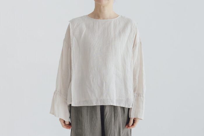 予約 G1075 CURIOUS 2WAY BLOUSE grayish white 6月中〜6月末 1