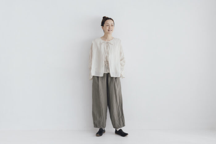 予約 G1105 LINEN VISCOSE CHARLIE PANTS gray 6月中〜6月末 5