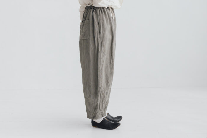 予約 G1105 LINEN VISCOSE CHARLIE PANTS gray 6月中〜6月末 2
