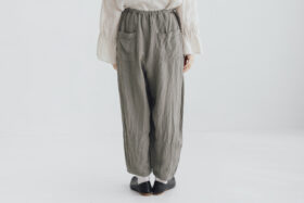 予約 G1105 LINEN VISCOSE CHARLIE PANTS gray 6月中〜6月末 3