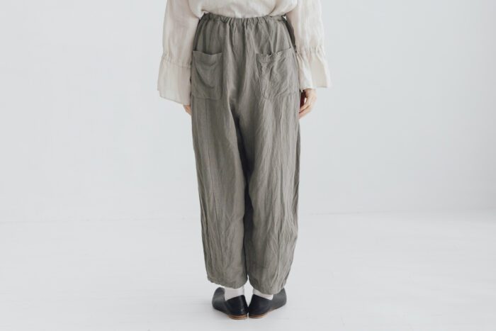 予約 G1105 LINEN VISCOSE CHARLIE PANTS gray 6月中〜6月末 3
