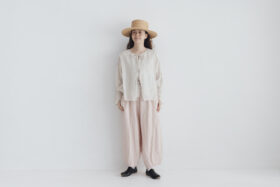 予約 G1105 LINEN VISCOSE CHARLIE PANTS light pink 6月中〜6月末 5