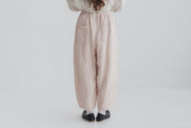 予約 G1105 LINEN VISCOSE CHARLIE PANTS light pink 6月中〜6月末 3