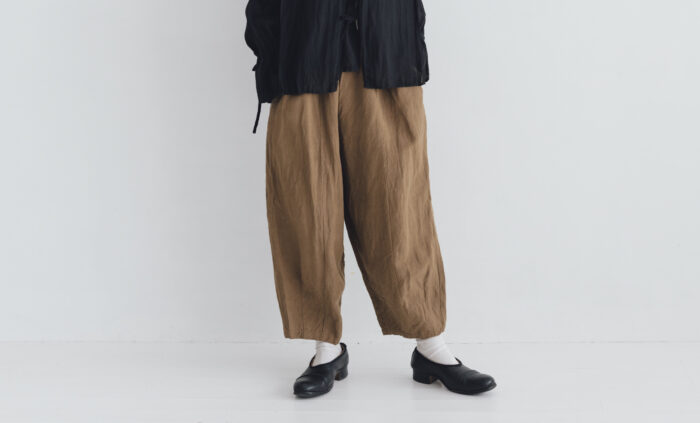 予約 G1105 LINEN VISCOSE CHARLIE PANTS camel 6月中〜6月末 1