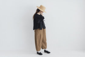 予約 G1105 LINEN VISCOSE CHARLIE PANTS camel 6月中〜6月末 4