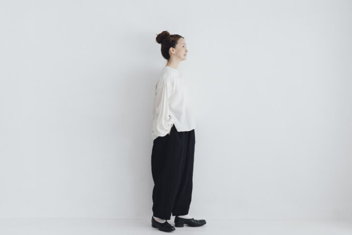 予約 G1105 LINEN VISCOSE CHARLIE PANTS black 6月中〜6月末 6