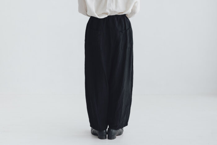 予約 G1105 LINEN VISCOSE CHARLIE PANTS black 6月中〜6月末 3