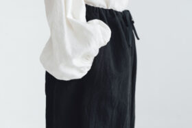 予約 G1105 LINEN VISCOSE CHARLIE PANTS black 6月中〜6月末 4