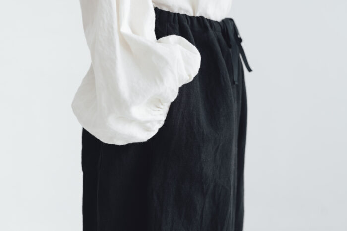 予約 G1105 LINEN VISCOSE CHARLIE PANTS black 6月中〜6月末 4
