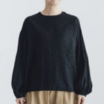 予約 G1090 ANTIQUE ROSE JACQUARD MODERNIST BLOUSE noir 8月中〜8月末