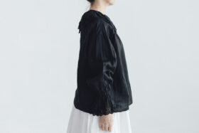 予約 G1071 ANTIQUE LACE FRILL 2WAY BLOUSE noir 6月中〜6月末 2