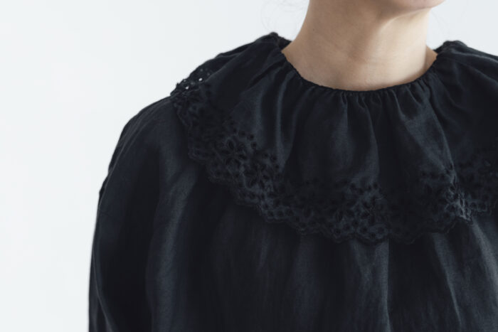 予約 G1071 ANTIQUE LACE FRILL 2WAY BLOUSE noir 6月中〜6月末 5