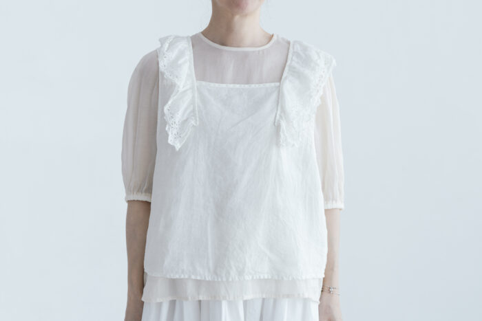 予約 G1080 JOUET NO SLEEEVE LACE BLOUSE antique white 7月初〜7月中 1