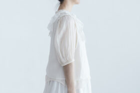 予約 G1080 JOUET NO SLEEEVE LACE BLOUSE antique white 7月初〜7月中 2