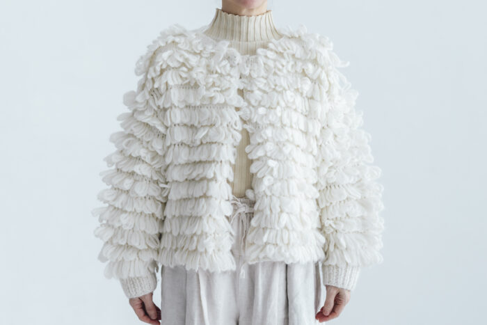 予約 G1102 HAND RING KNITTING HARVEST KNIT CARDIGAN milk 9月中〜9月末 1
