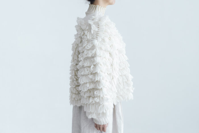 予約 G1102 HAND RING KNITTING HARVEST KNIT CARDIGAN milk 9月中〜9月末 2