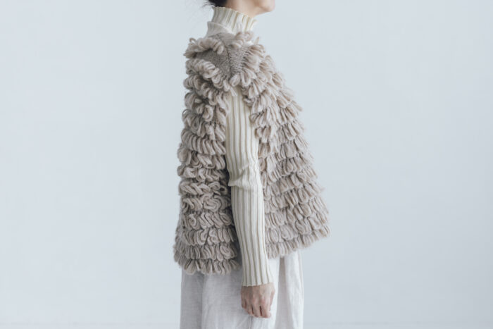 予約 G1103 HAND RING KNITTING HARVEST KNIT VEST mocha 9月中〜9月末 2