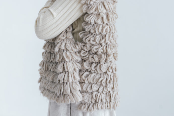 予約 G1103 HAND RING KNITTING HARVEST KNIT VEST mocha 9月中〜9月末 4