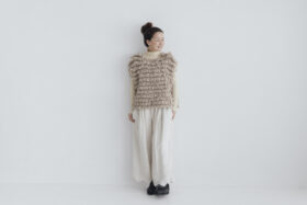 予約 G1103 HAND RING KNITTING HARVEST KNIT VEST mocha 9月中〜9月末 6