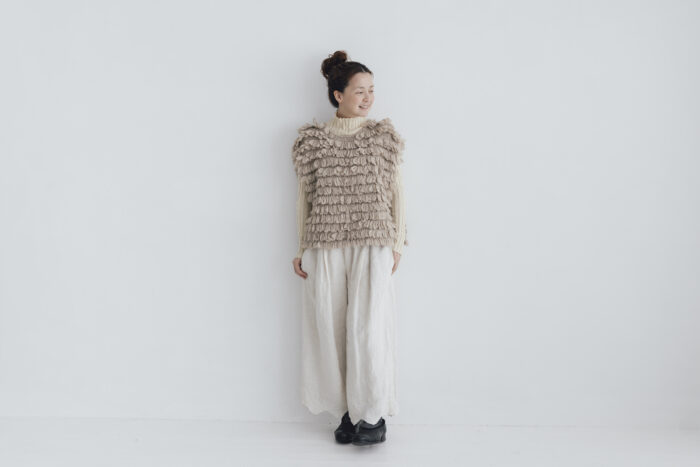 予約 G1103 HAND RING KNITTING HARVEST KNIT VEST mocha 9月中〜9月末 6