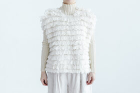 予約 G1103 HAND RING KNITTING HARVEST KNIT VEST milk 9月中〜9月末 1