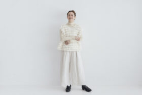予約 G1103 HAND RING KNITTING HARVEST KNIT VEST milk 9月中〜9月末 5