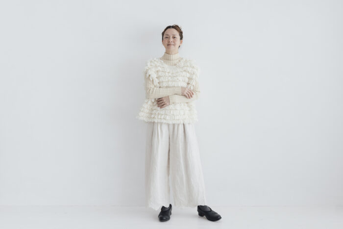 予約 G1103 HAND RING KNITTING HARVEST KNIT VEST milk 9月中〜9月末 5