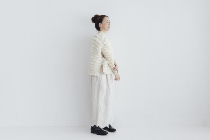 予約 G1103 HAND RING KNITTING HARVEST KNIT VEST milk 9月中〜9月末 6