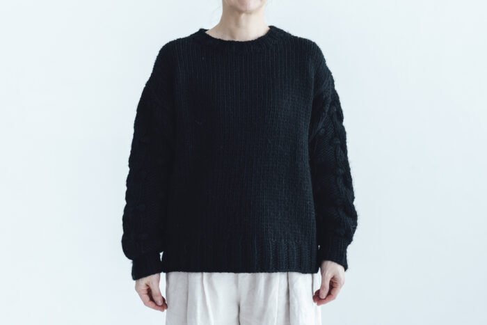 予約 G1104 HAND  KNITTING HARVEST KNIT PULL OVER black 9月中〜9月末 1