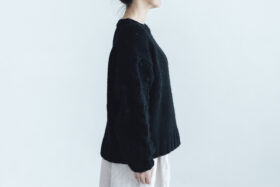 予約 G1104 HAND  KNITTING HARVEST KNIT PULL OVER black 9月中〜9月末 2