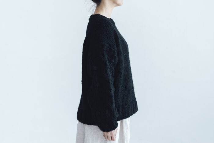 予約 G1104 HAND  KNITTING HARVEST KNIT PULL OVER black 9月中〜9月末 2
