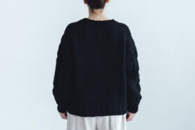 予約 G1104 HAND  KNITTING HARVEST KNIT PULL OVER black 9月中〜9月末 3