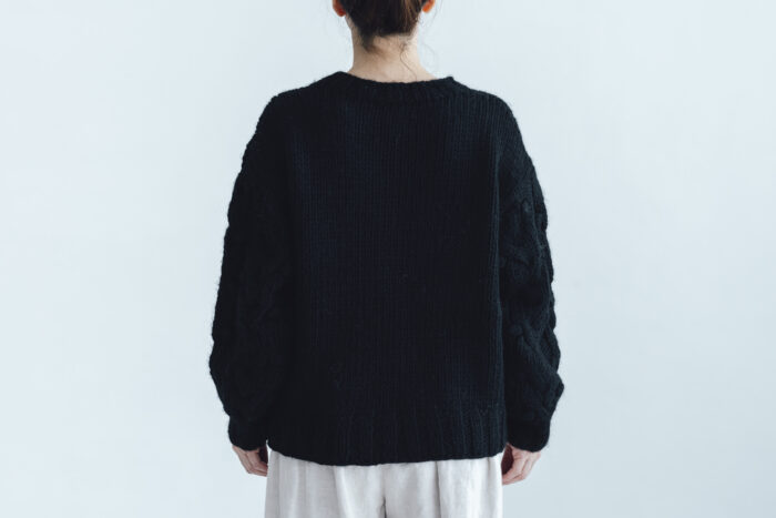 予約 G1104 HAND  KNITTING HARVEST KNIT PULL OVER black 9月中〜9月末 3