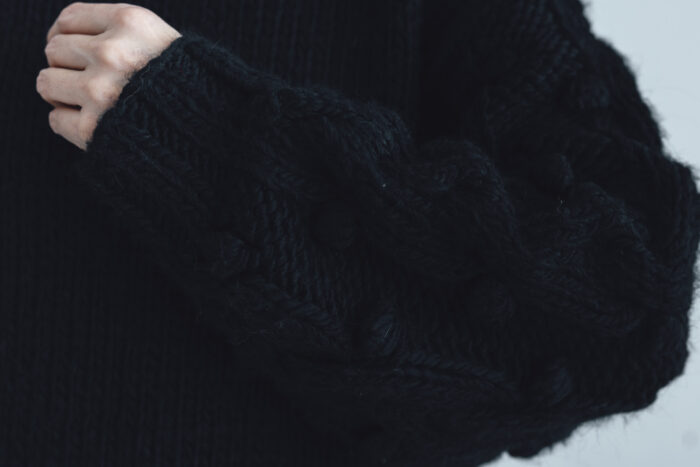 予約 G1104 HAND  KNITTING HARVEST KNIT PULL OVER black 9月中〜9月末 5
